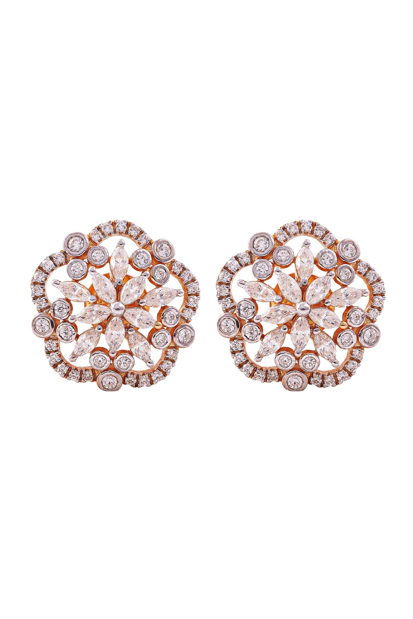 Estrela Floral Zirconia Studs 