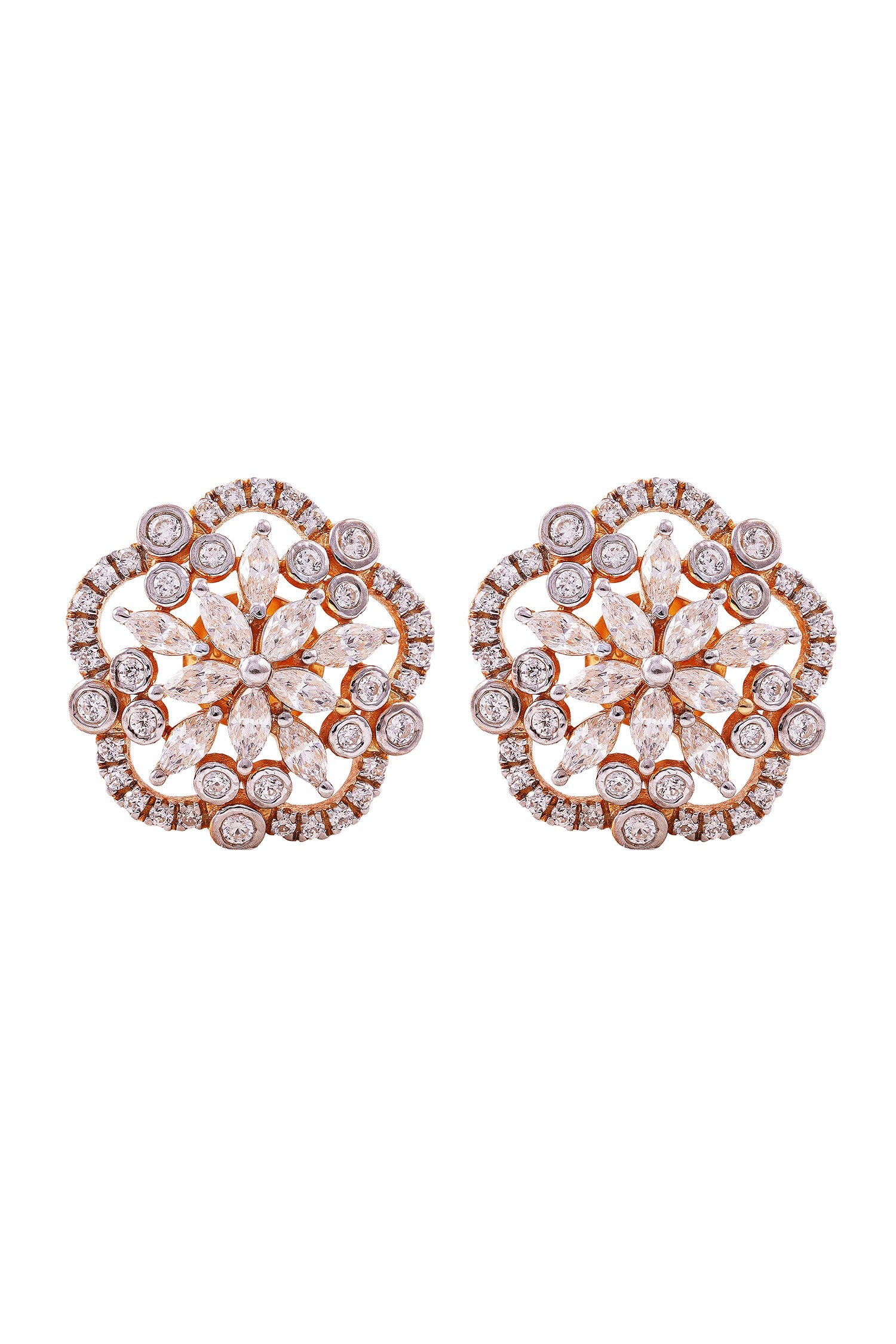 Estrela Floral Zirconia Studs 