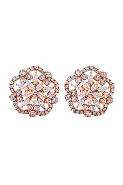 Estrela Floral Zirconia Studs 