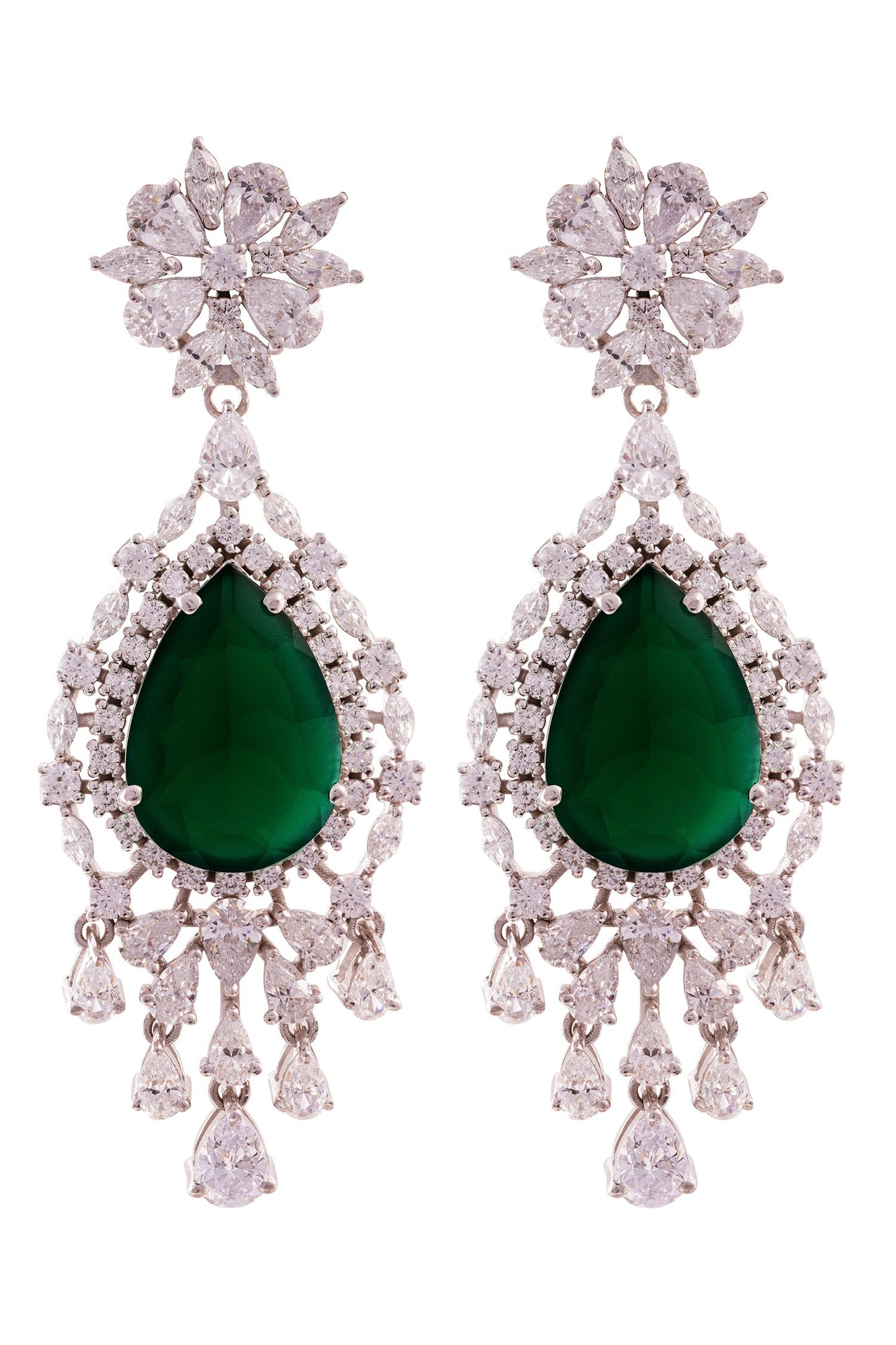 Empress Floral Drop Stone Earrings 