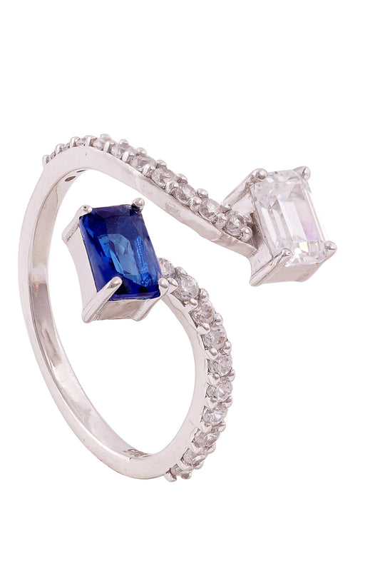 Avec Deux Zirconia Embellished Ring 