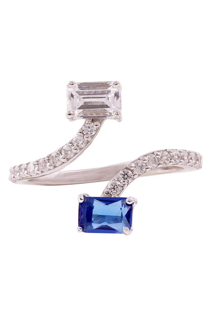 Avec Deux Zirconia Embellished Ring 