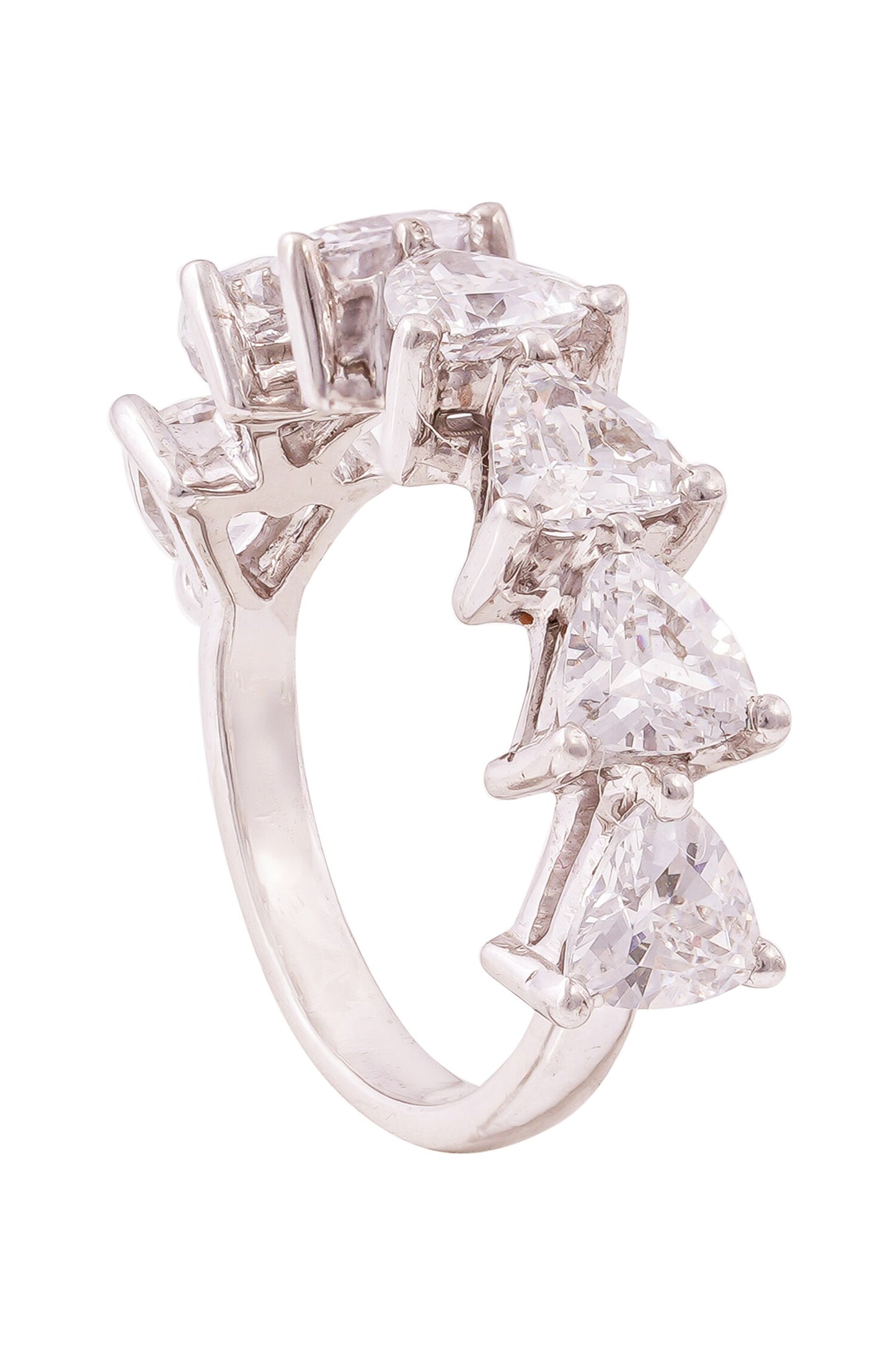 Trillion Shape Half Eternity Ring 