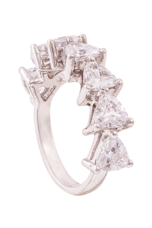 Trillion Shape Half Eternity Ring 