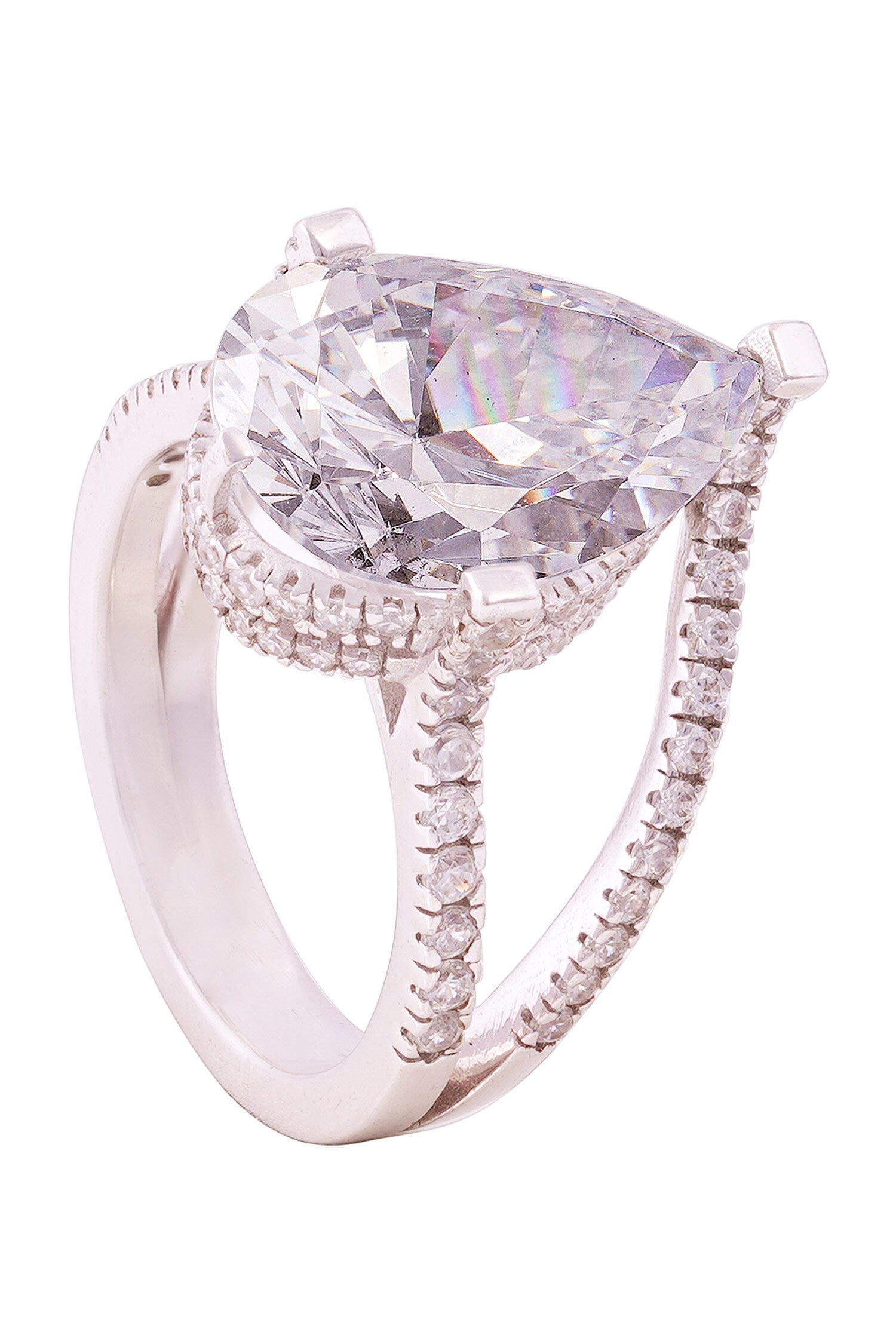 Luminous Pear Sparkler Ring 