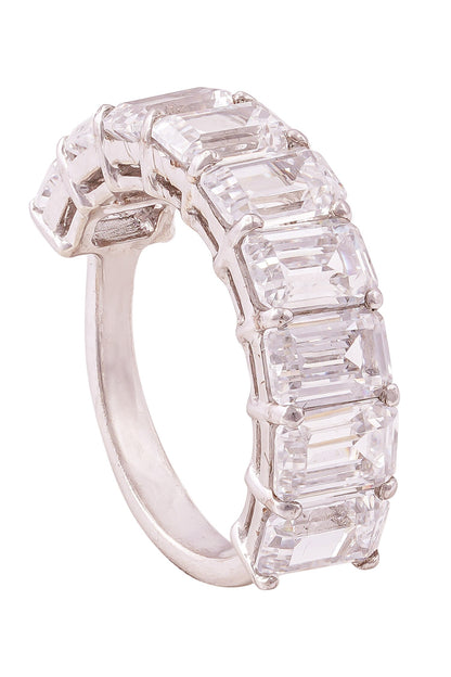 Emerald Shape Half Eternity Band 