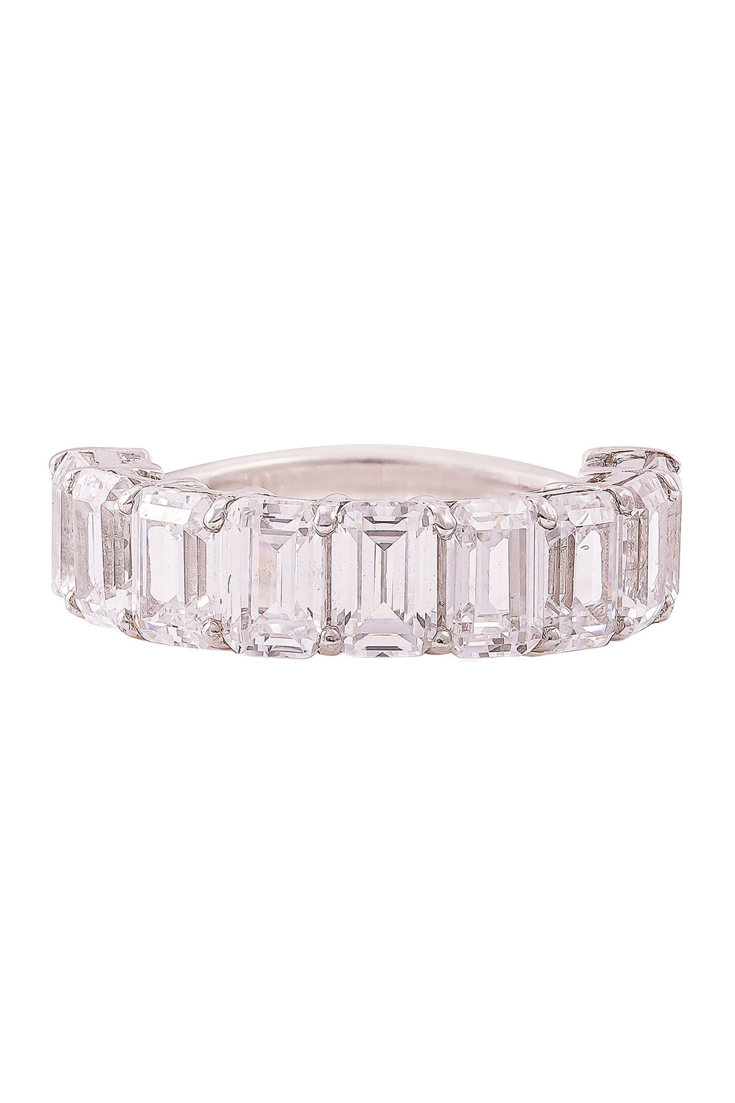 Emerald Shape Half Eternity Band 