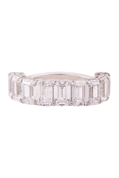 Emerald Shape Half Eternity Band 