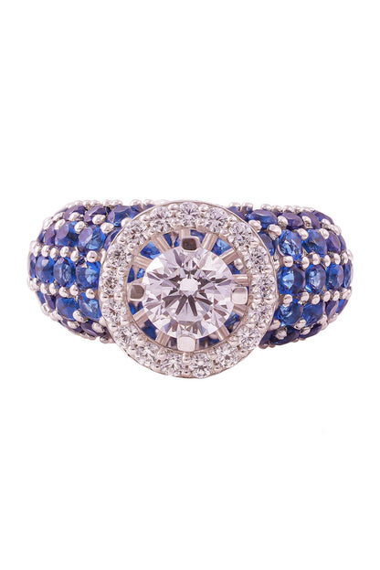 Radiant Gemstone Crown Ring 