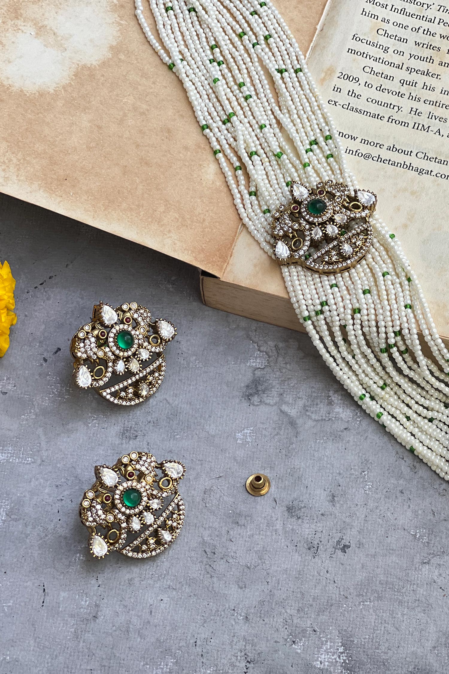 Kundan Embellished Layered Necklace Set 