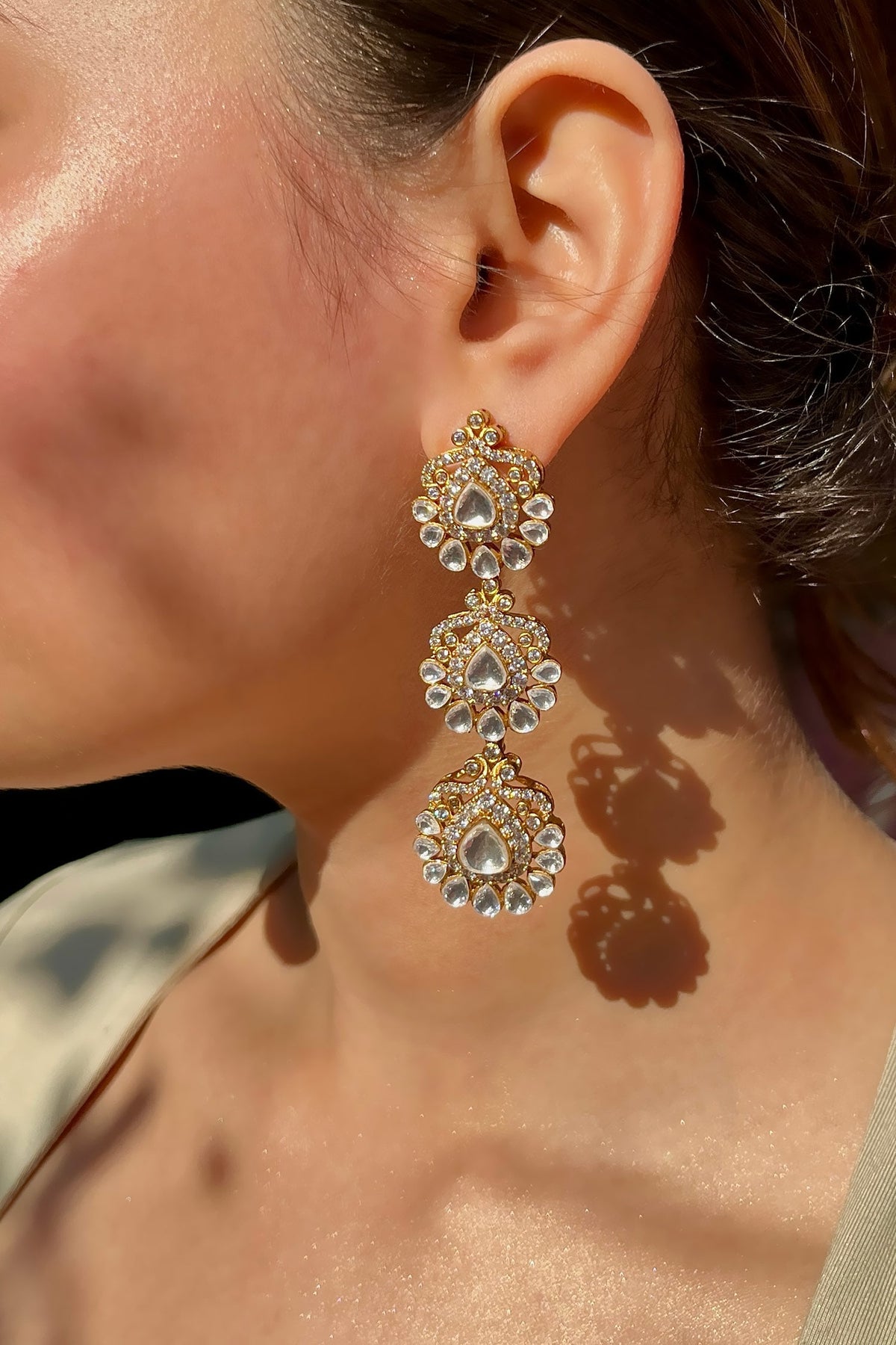 Tear Drop Carved Danglers 