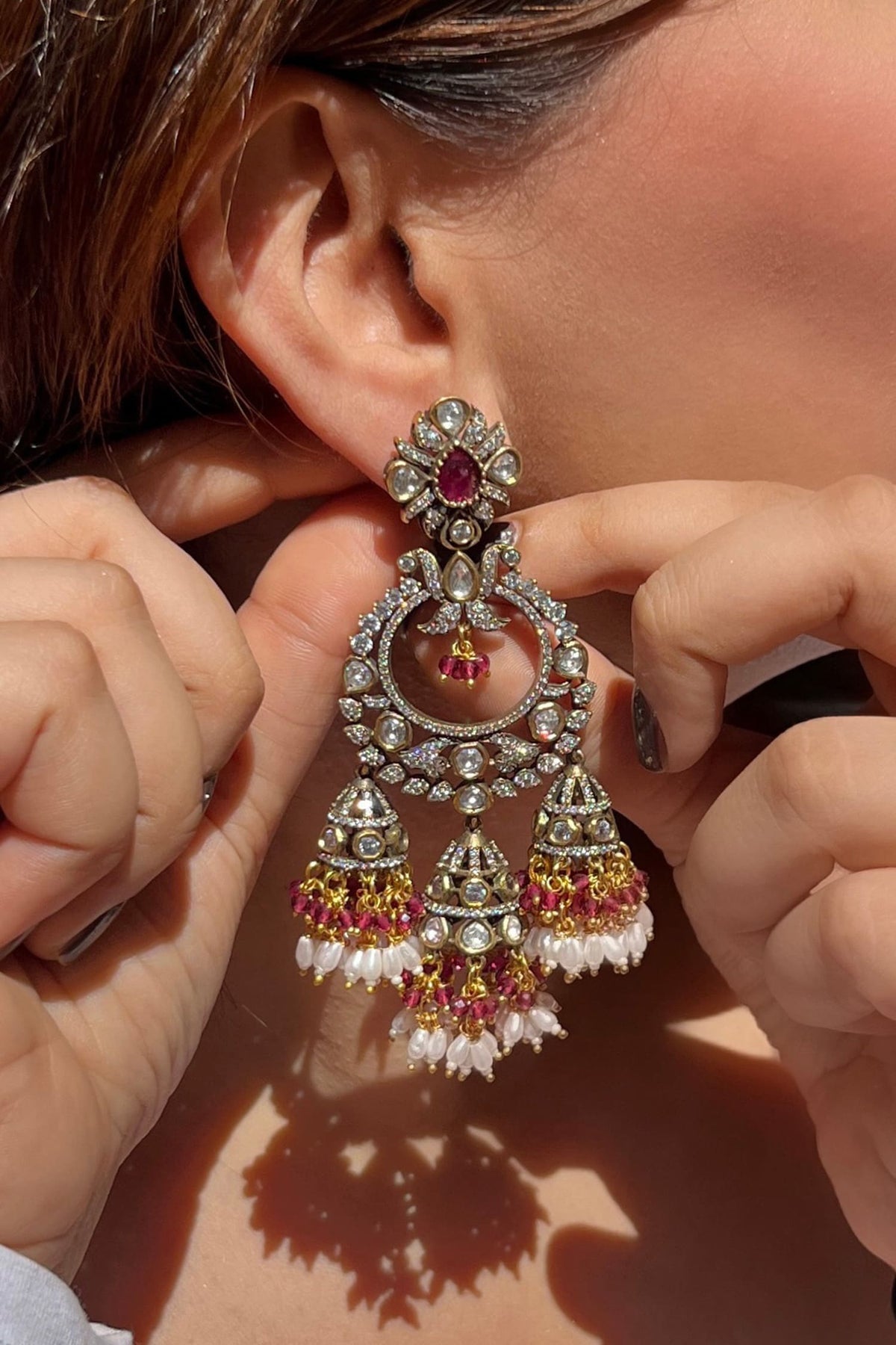 Lotus Carved Danglers 