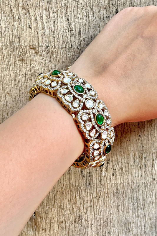 Polki Embellished Cutwork Bangle 