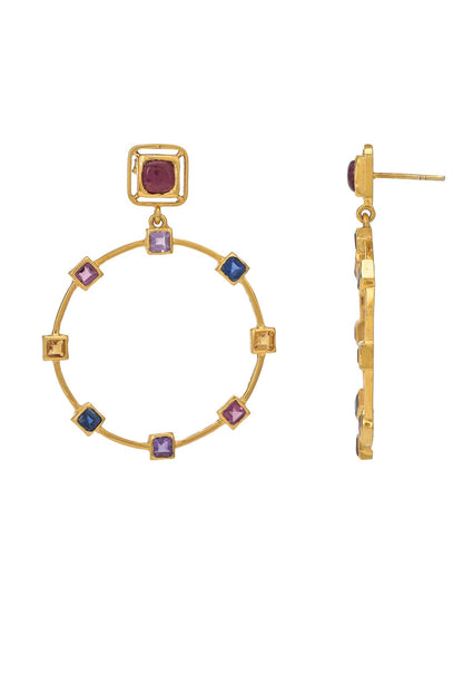 Gemstone Embellished Hoops 