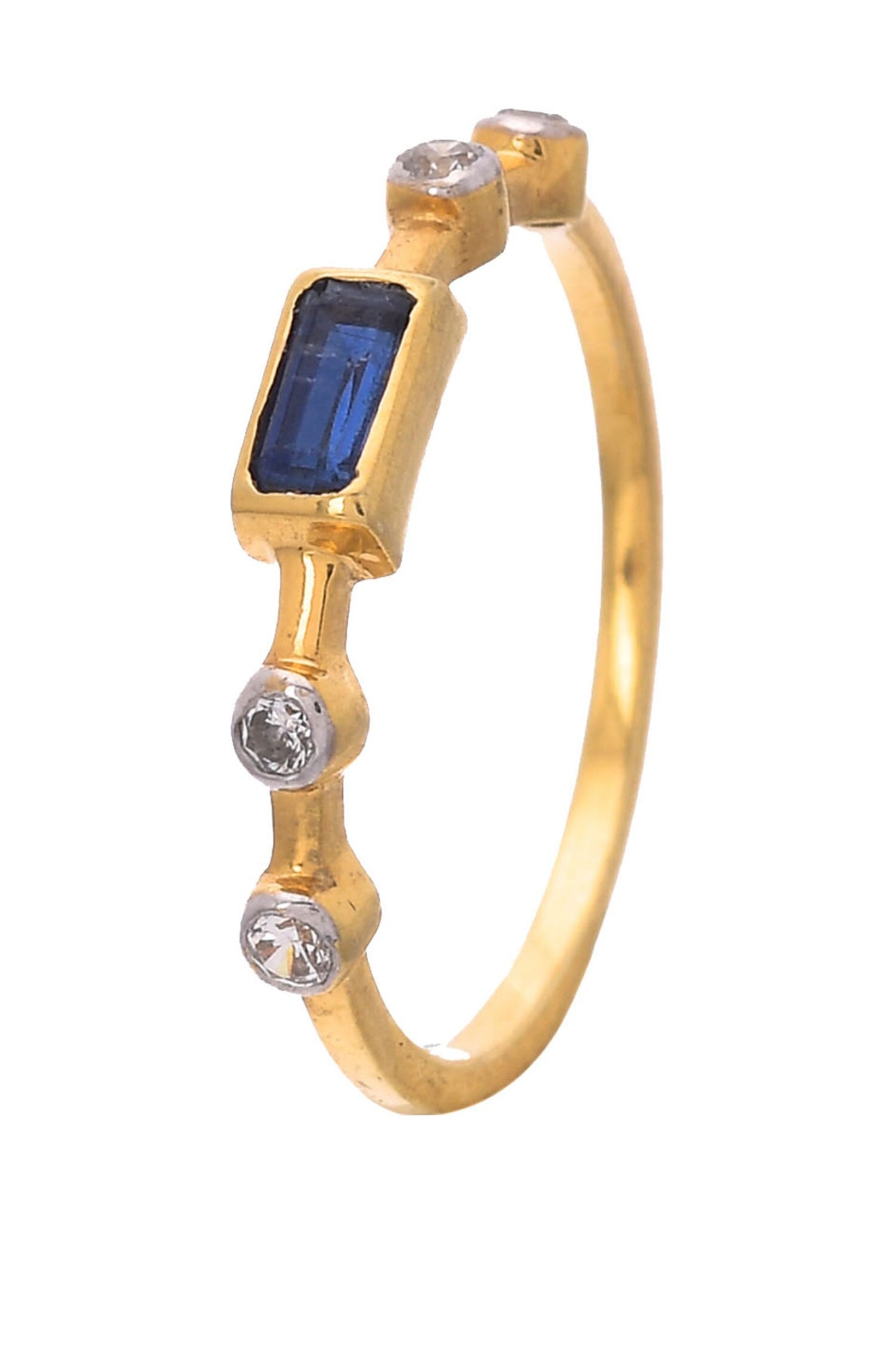 Garnet & Citrine Stone Embellished Ring - Set of 3 