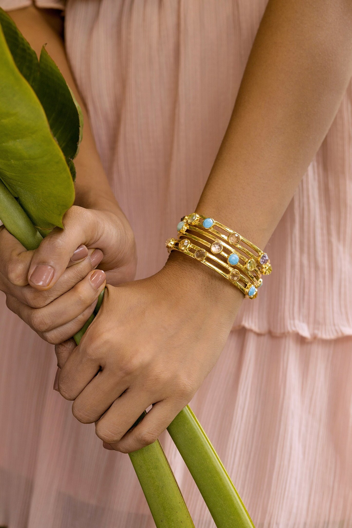 Multi Stone Studded Bangle 