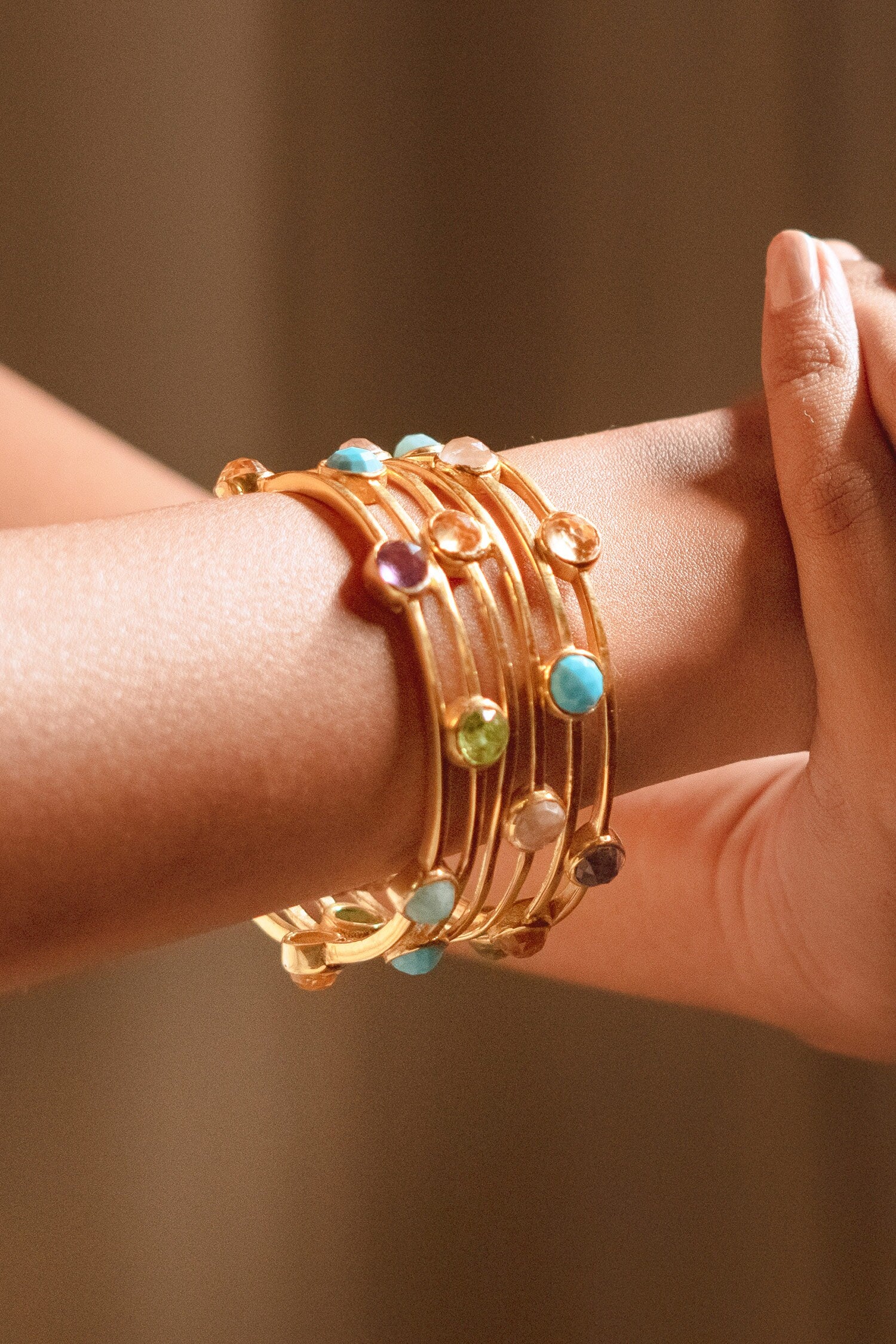 Multi Stone Studded Bangle 