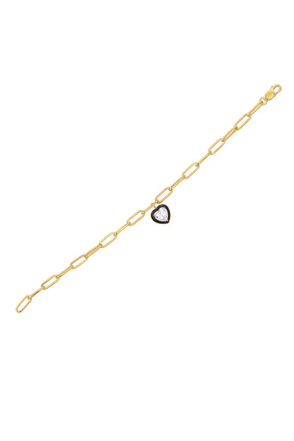 Heart Charm Chain Link Bracelet 