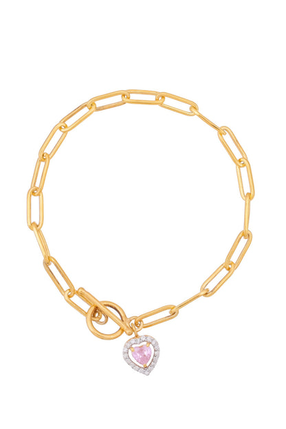 Swarovski Stone Embellished Heart Charm Bracelet 