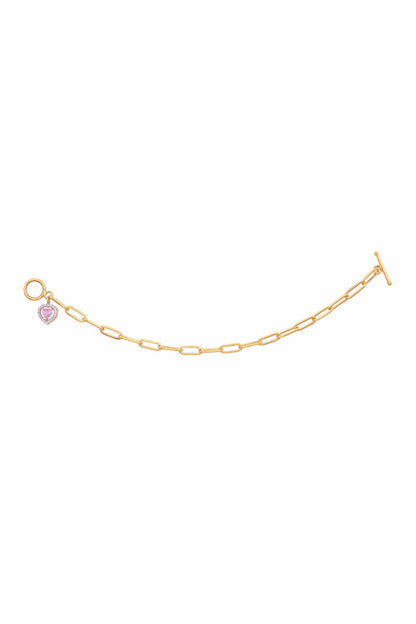 Swarovski Stone Embellished Heart Charm Bracelet 