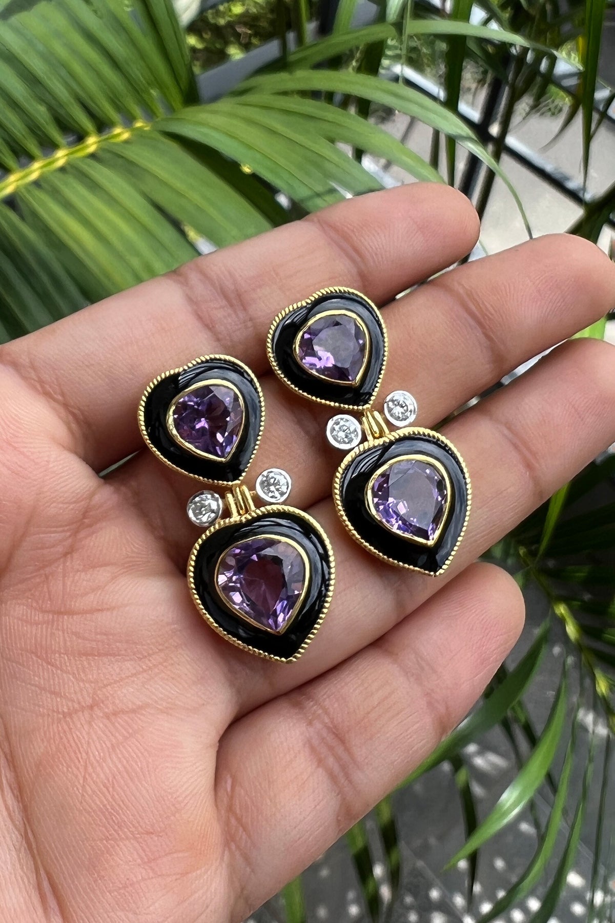 Zoie Amethyst Embellished Earrings 