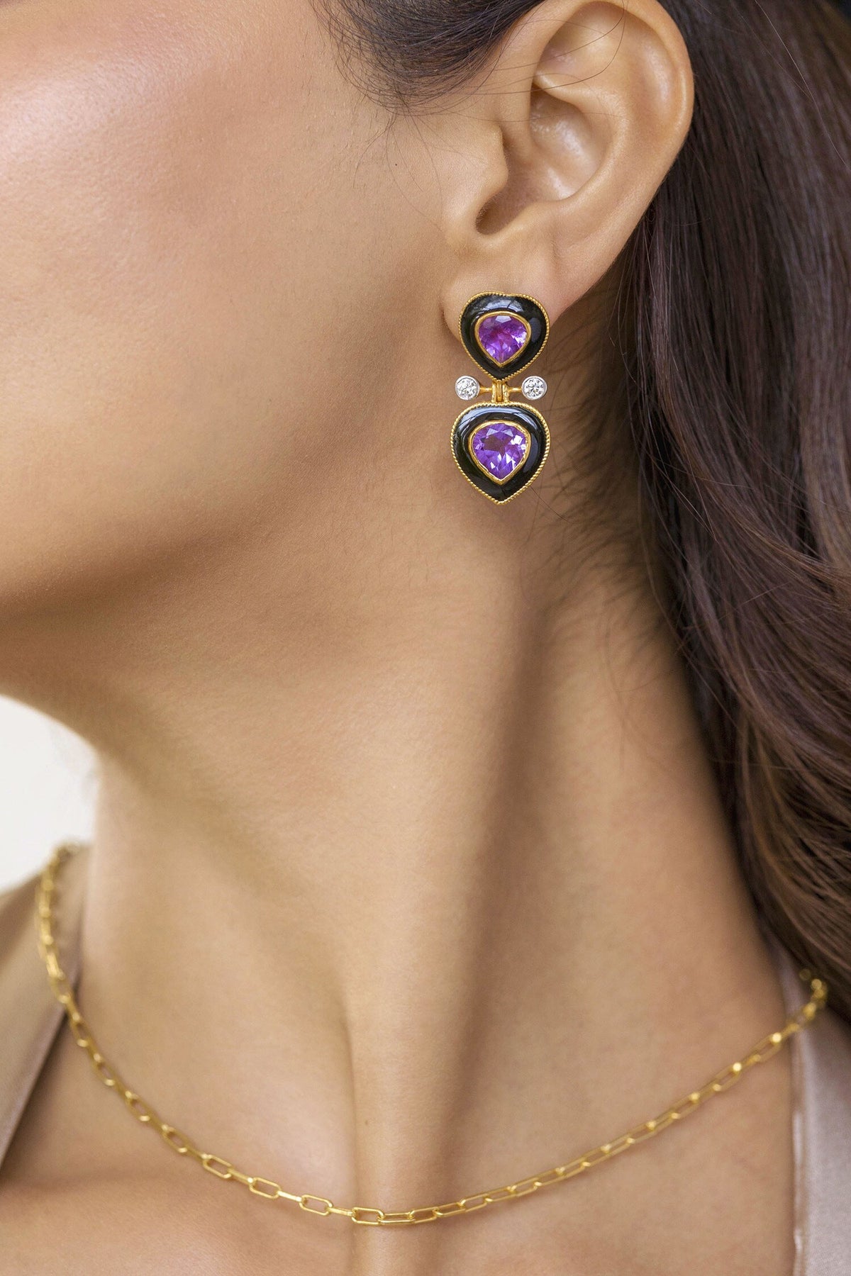 Zoie Amethyst Embellished Earrings 