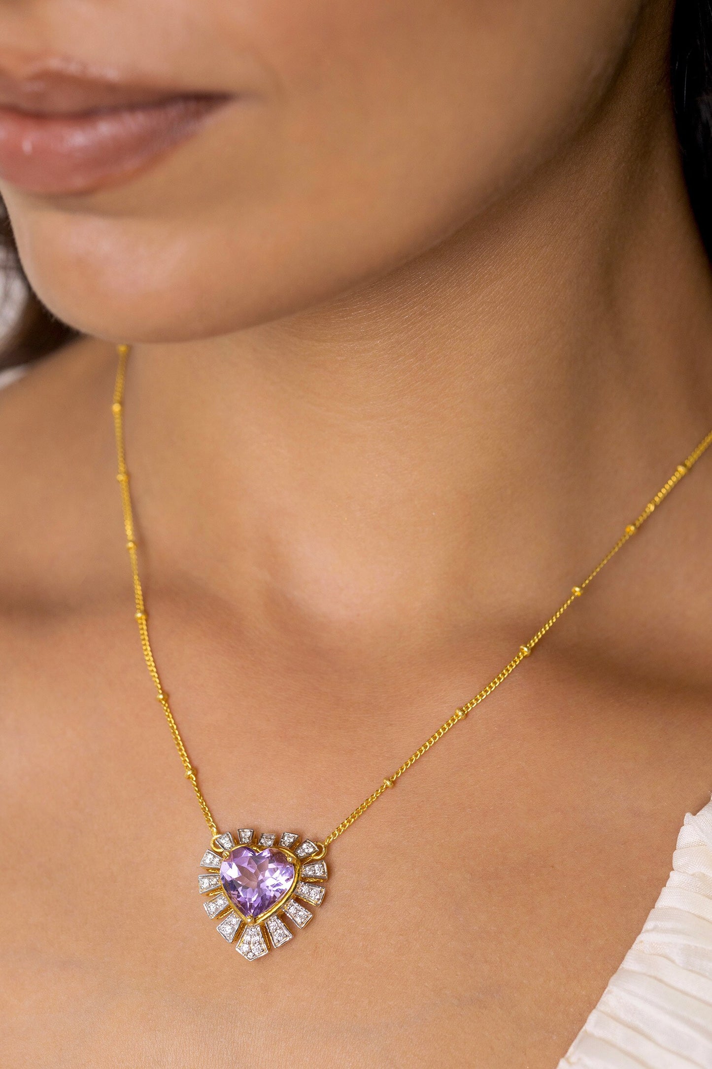 Radiance Heart Embellished Pendant Necklace 