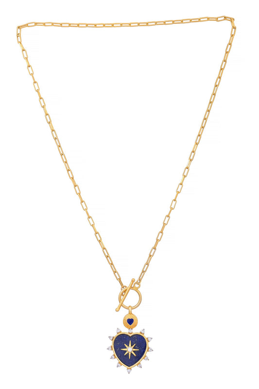 Celestial Heart Shapped Pendant Necklace 