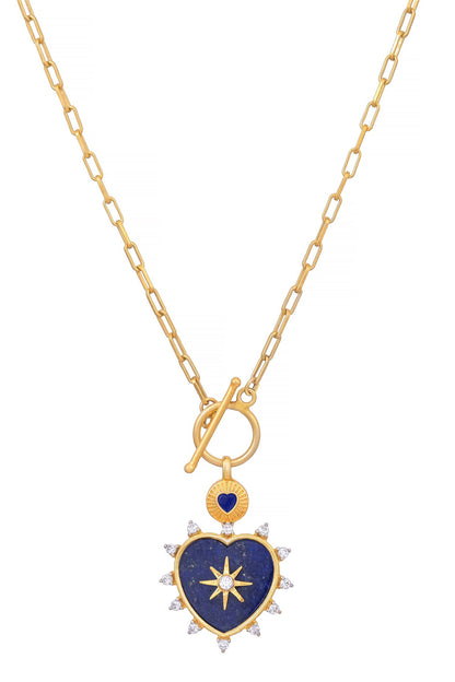 Celestial Heart Shapped Pendant Necklace 