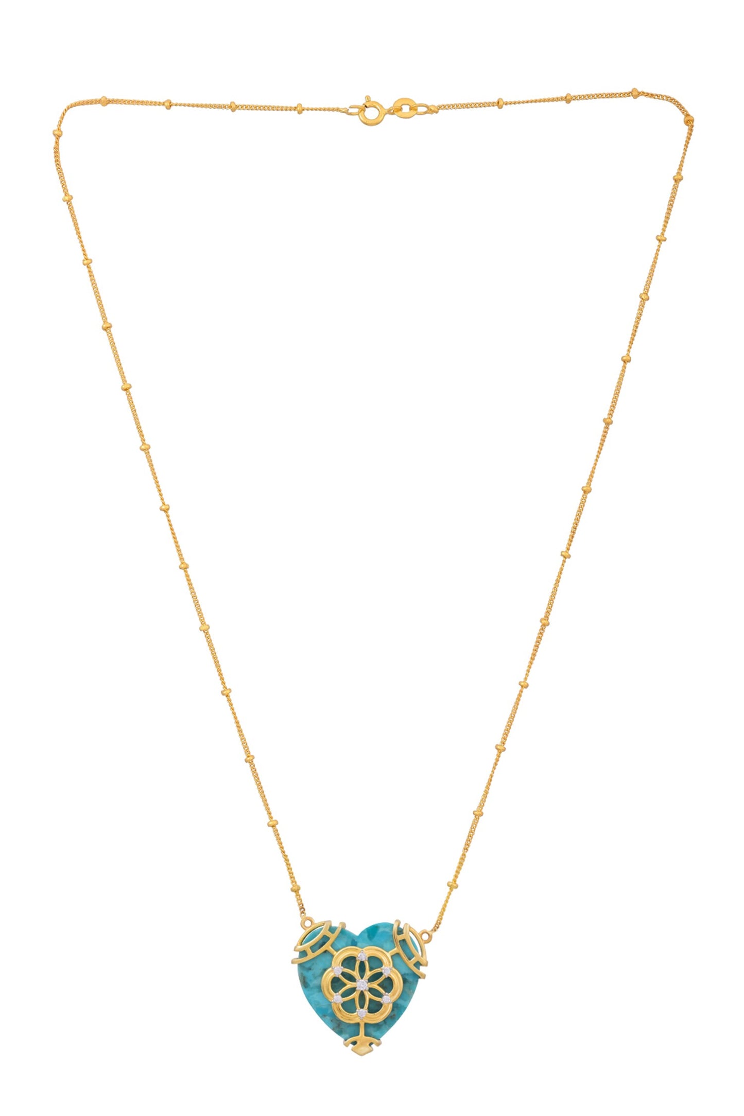 Eternal Bloom Aventurine Stone Embellished Necklace 