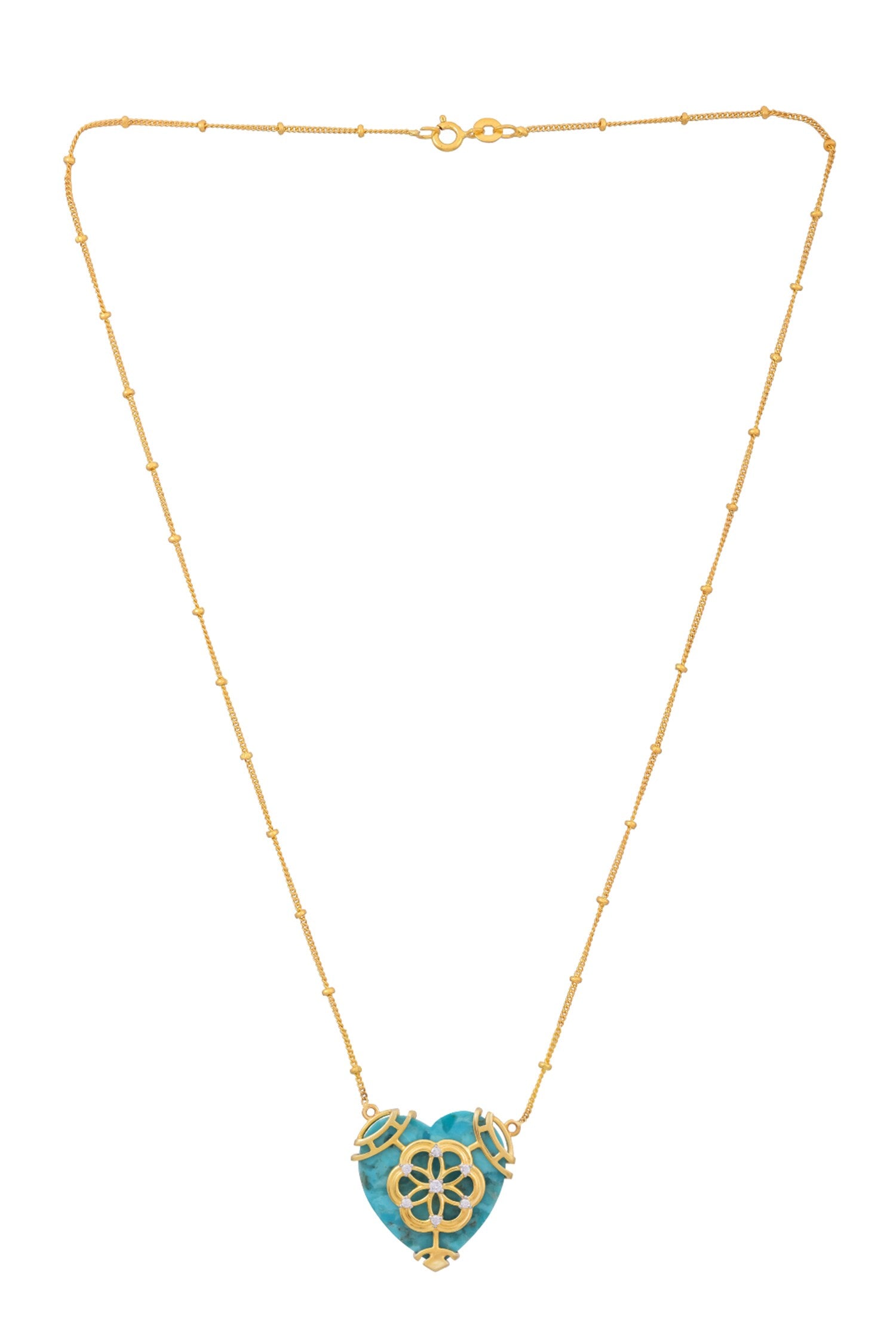 Eternal Bloom Aventurine Stone Embellished Necklace 