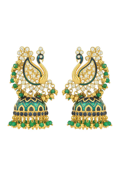 Peacock Embellished Jhumkas 
