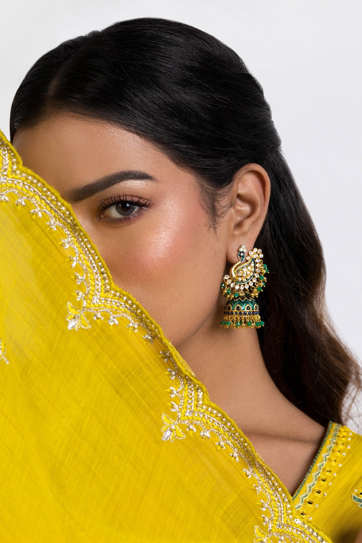 Peacock Embellished Jhumkas 