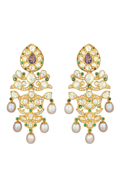 Moissanite & Nano Stone Embellished Earrings 