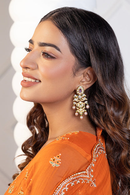 Moissanite & Nano Stone Embellished Earrings 