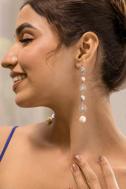 Multi Pearl Drop Earrings 