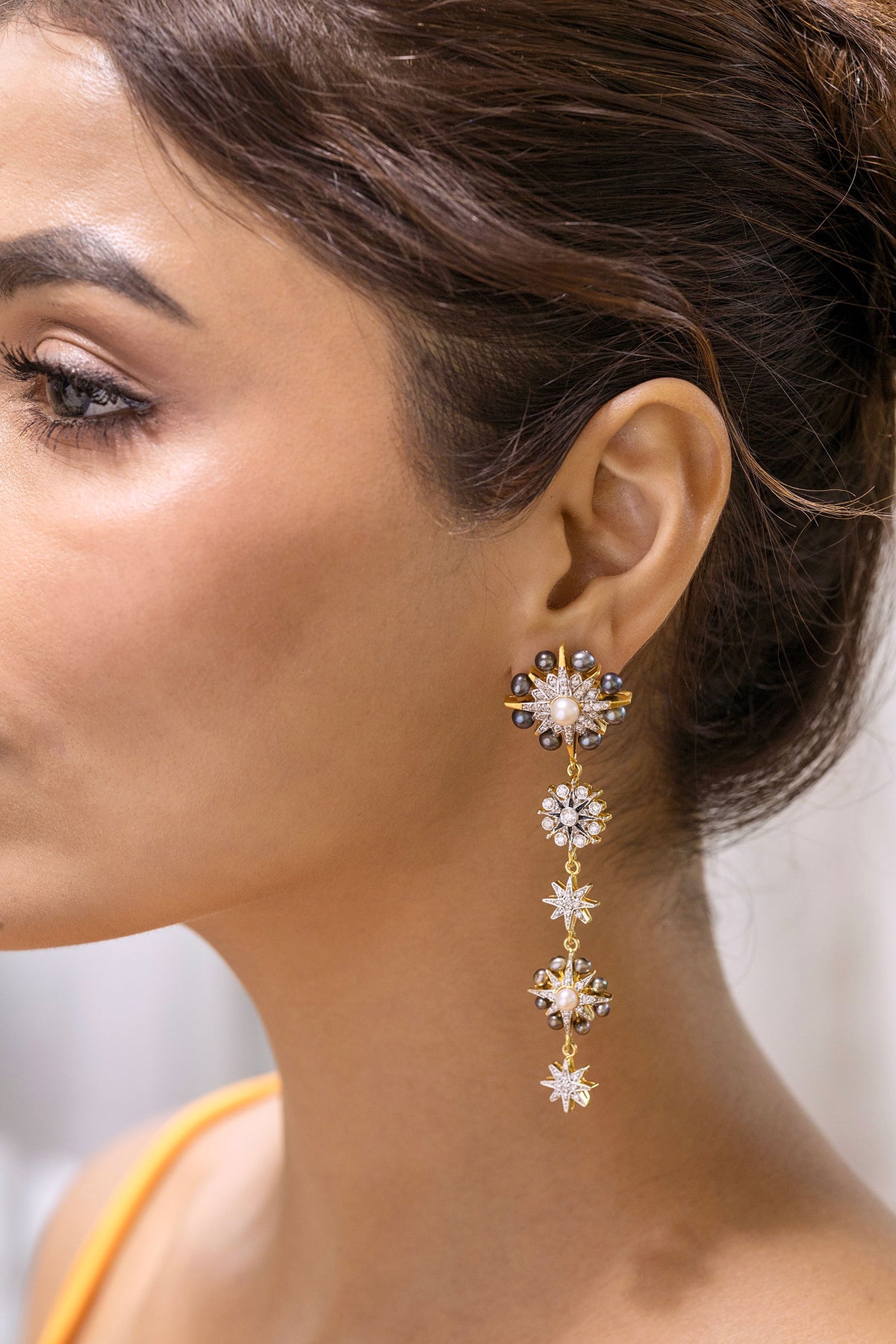 Sunburst Pearl Embellished Earrings 