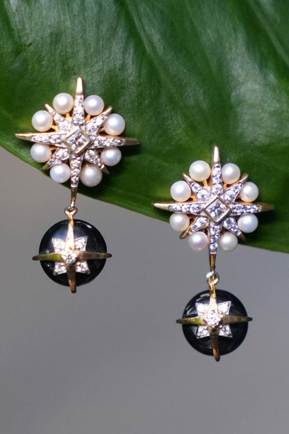 Sitara Pearl Embellished Drop Earrings 