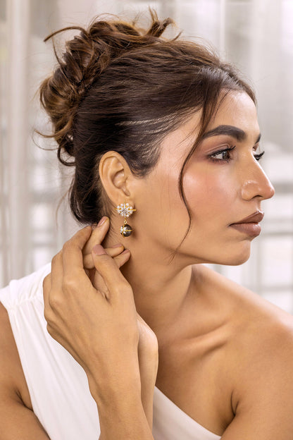 Sitara Pearl Embellished Drop Earrings 