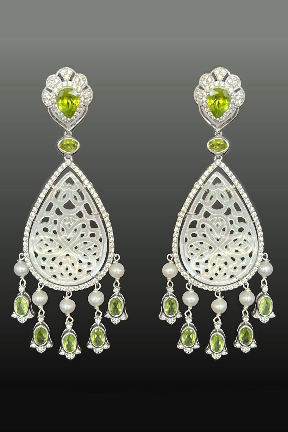 Mother Of Pearl Embellished Danglers 