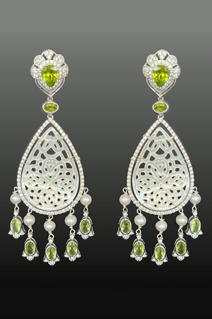 Mother Of Pearl Embellished Danglers 