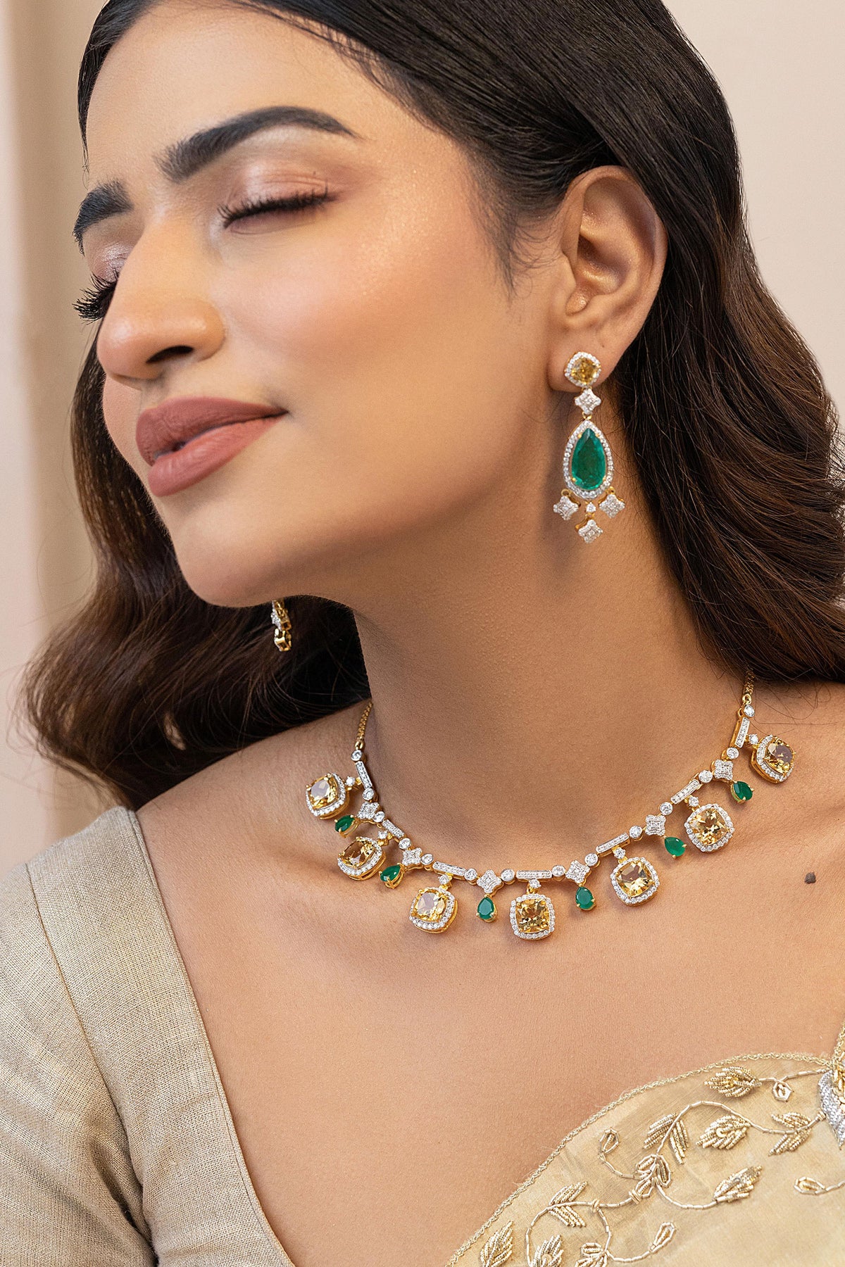 Amaya Moissanite Embellished Earrings 