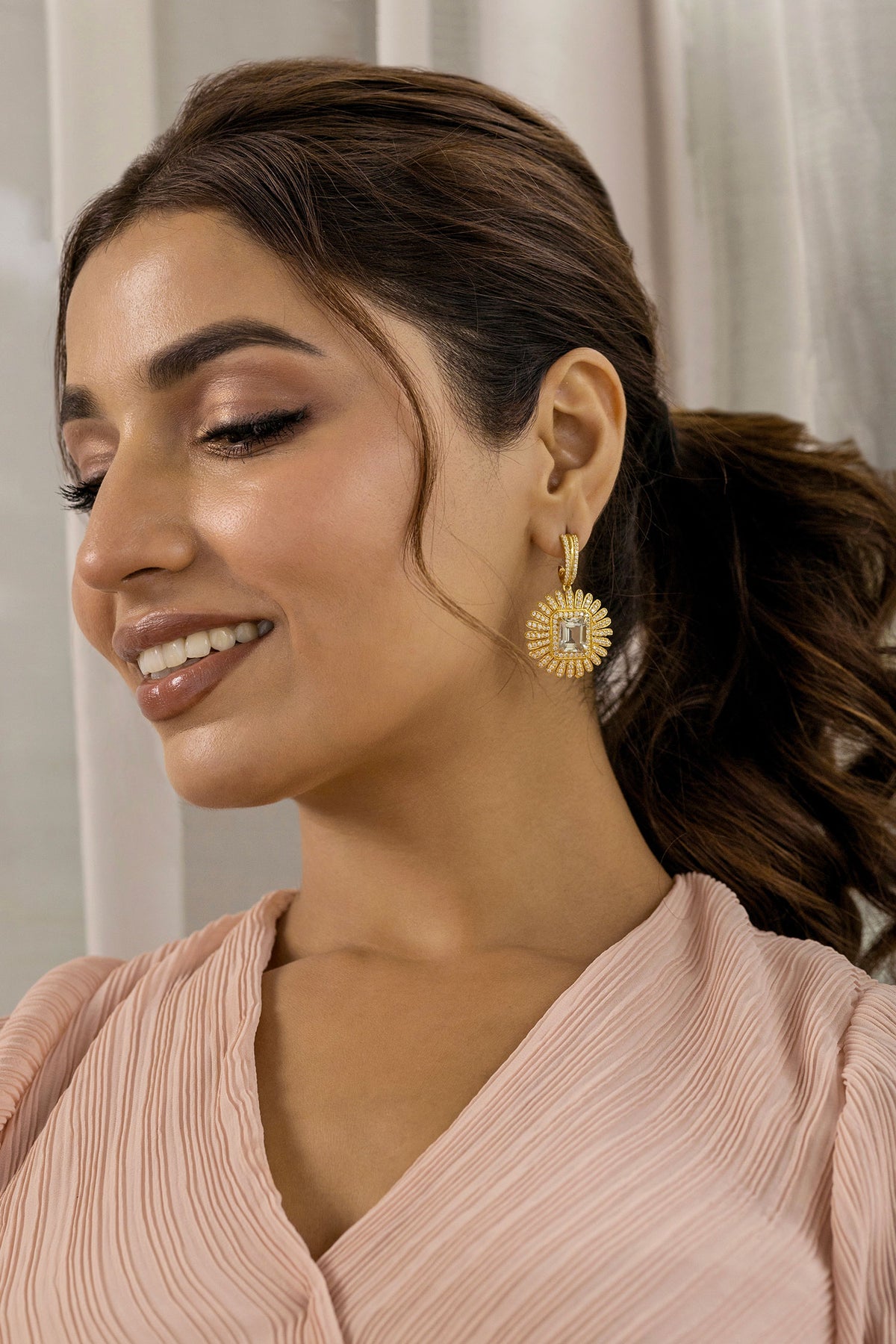Daisy Prasiolite Embellished Earrings 