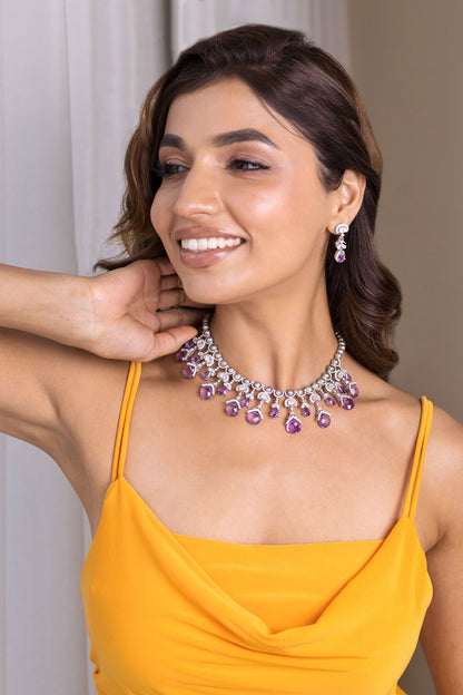 Miera Amethyst Embellished Choker 