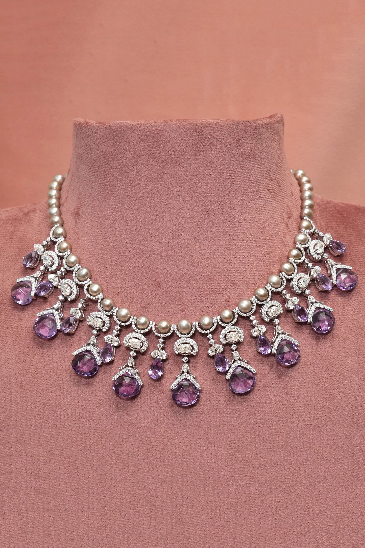 Miera Amethyst Embellished Choker 