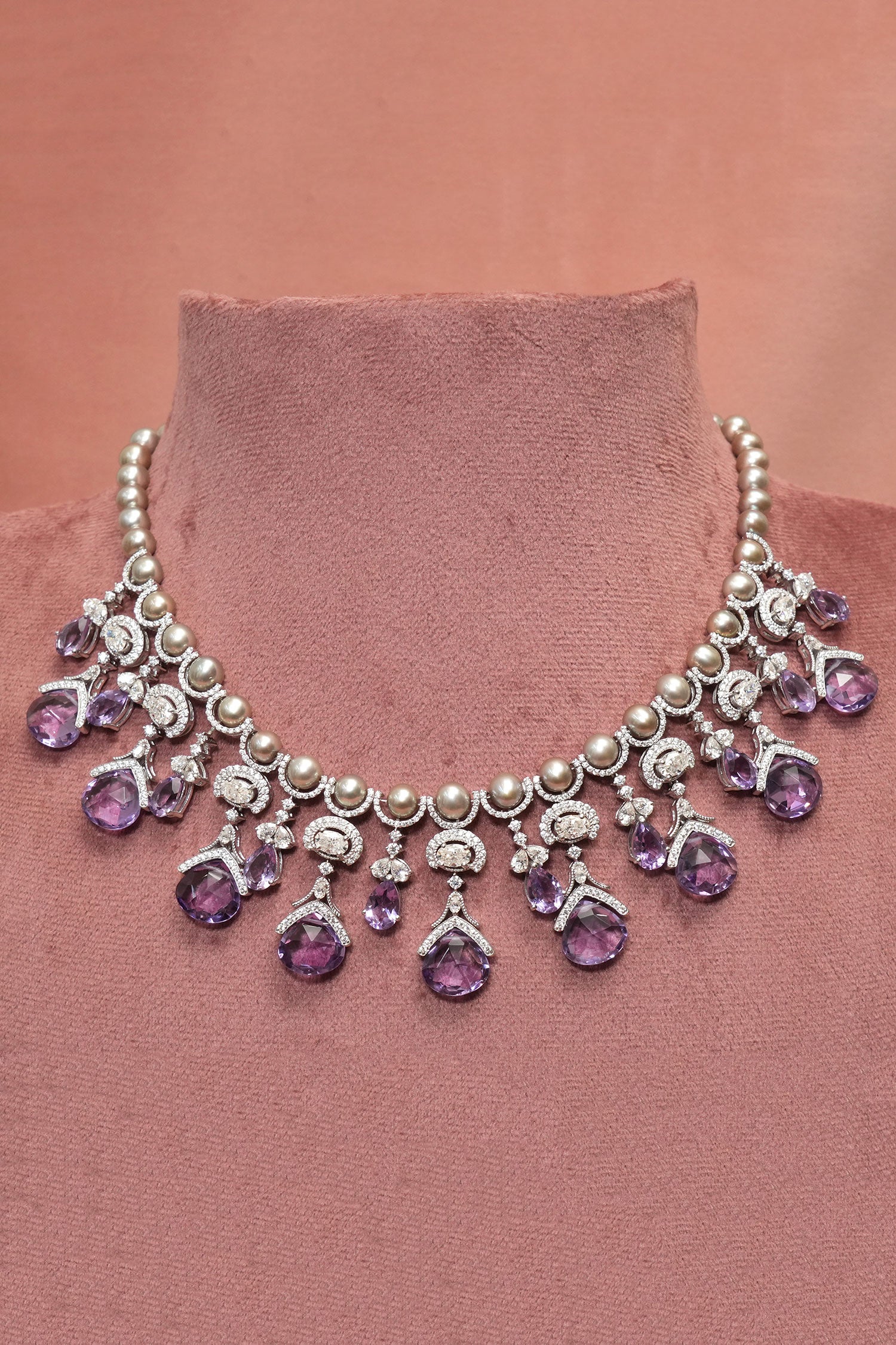 Miera Amethyst Embellished Choker 