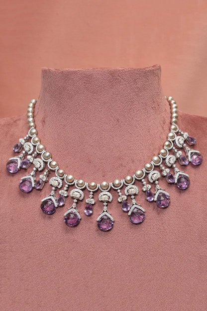 Miera Amethyst Embellished Choker 