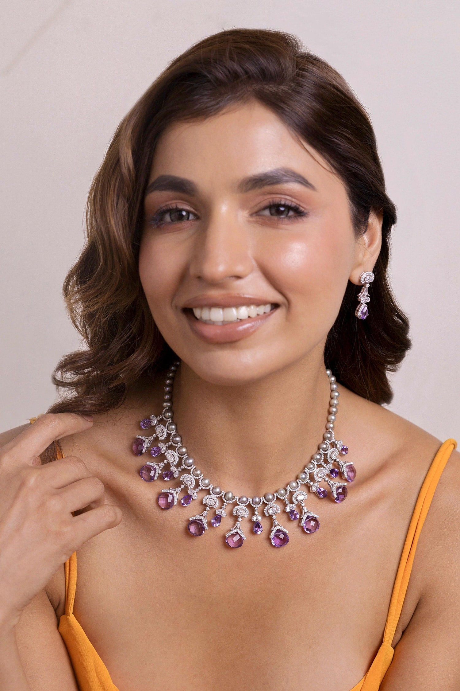 Miera Amethyst Embellished Choker 