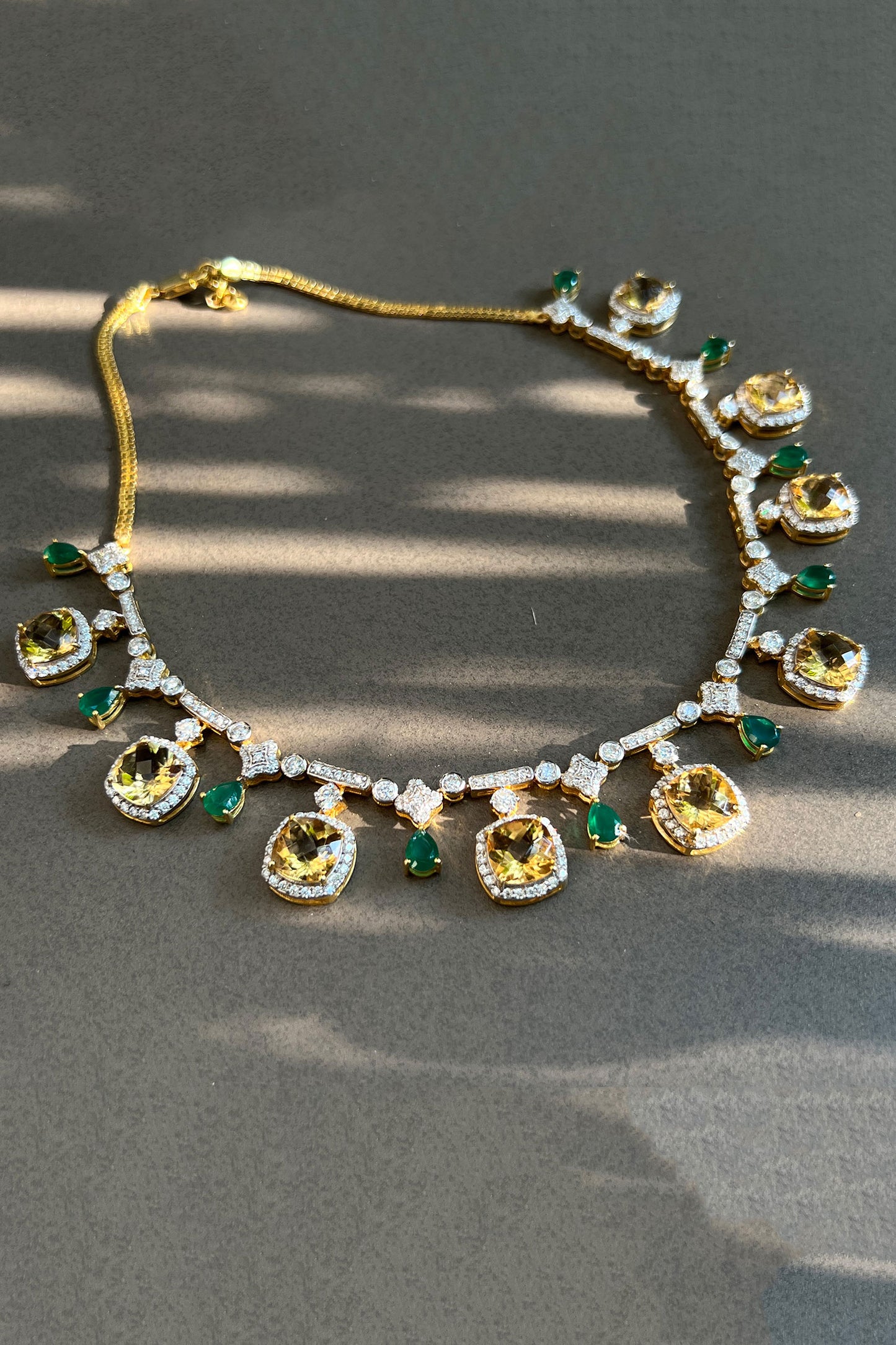 Amaya Citrine Embellished Choker 