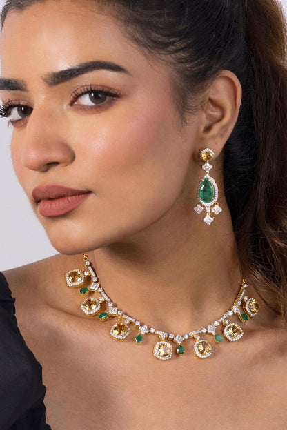 Amaya Citrine Embellished Choker 